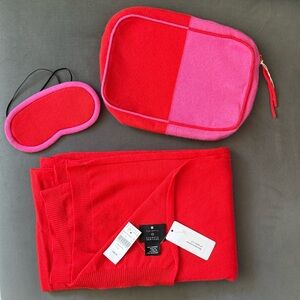 NWT Lisa Perry Colorblocked Cashmere Travel Set (3)